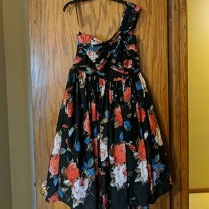 XL floral chiffon cocktail dress